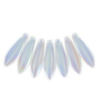 Czech Glass Daggers kralen 5x16mm Crystal ab 00030-28701
